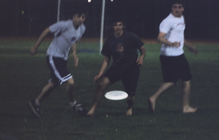 Matt about to catch the frisbee